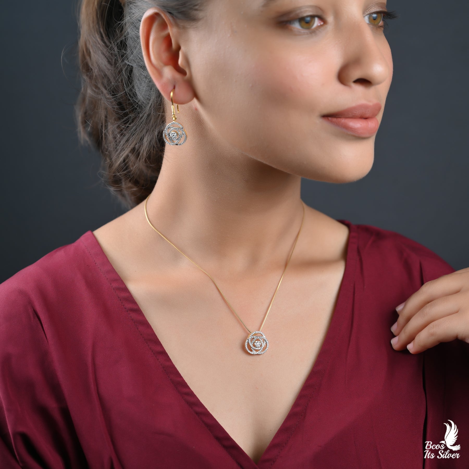 Theia Pendant with Earring - 3032