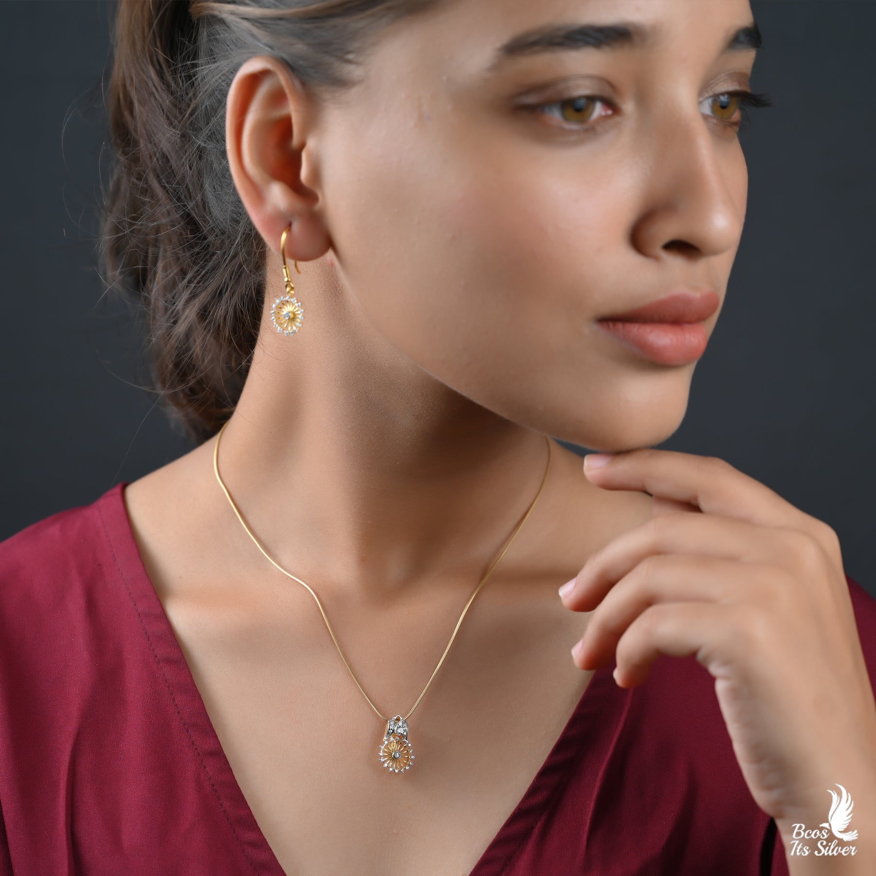 Theia Pendant with Earring - 3044