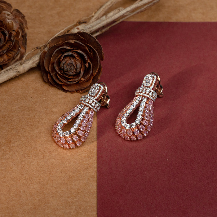 Theia Rose Gold Pendant with Earring - 6708