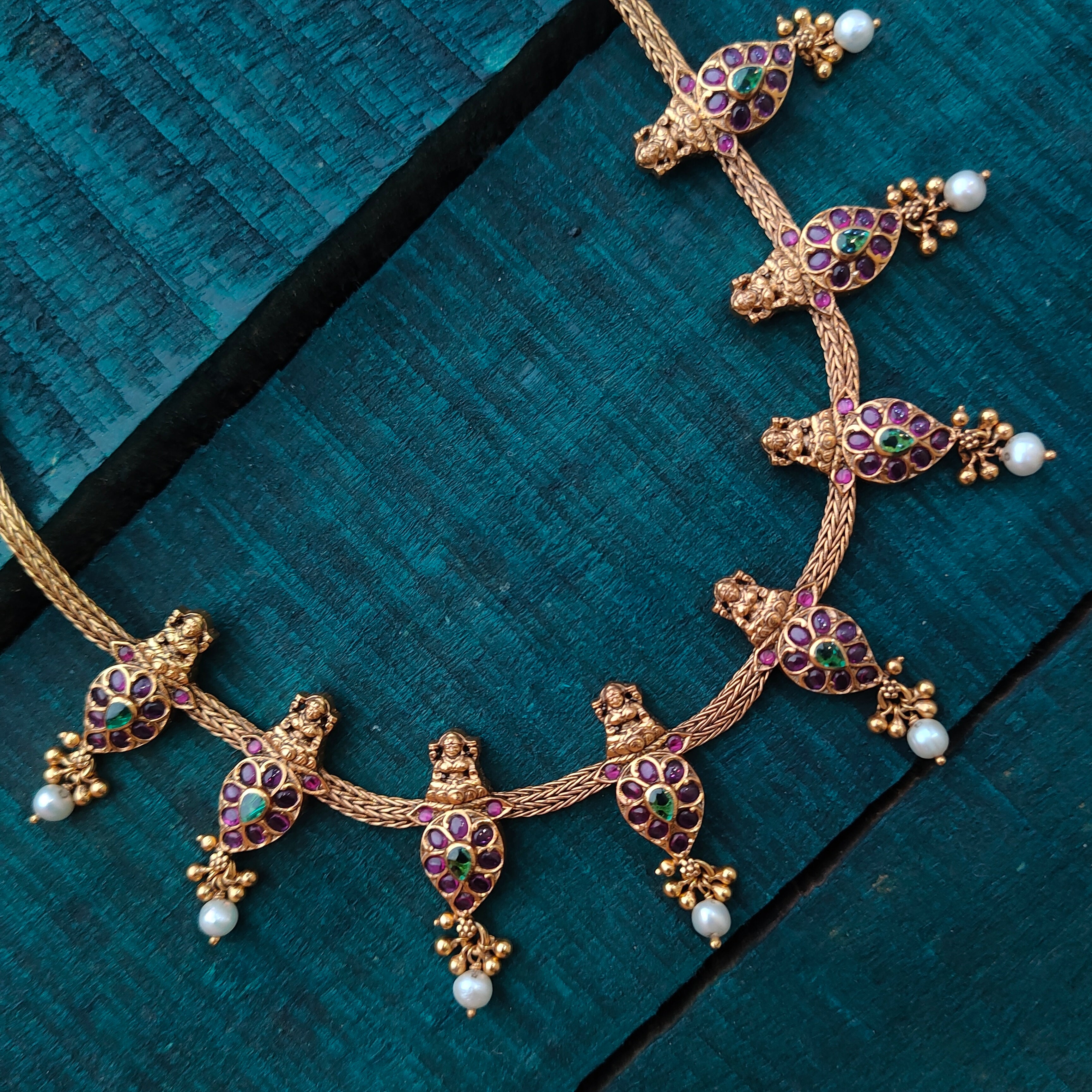 925 Silver Traditional Lakshmi Necklace -1345