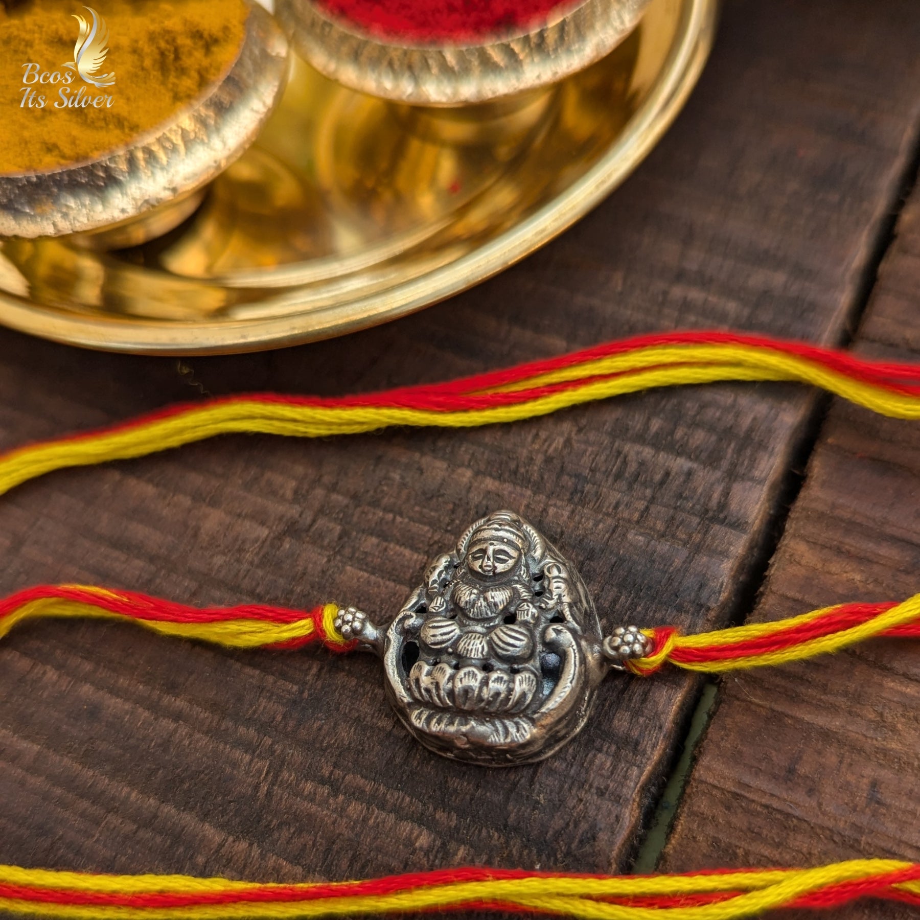925 Silver Naksh Lakshmi Rakhi - 4107