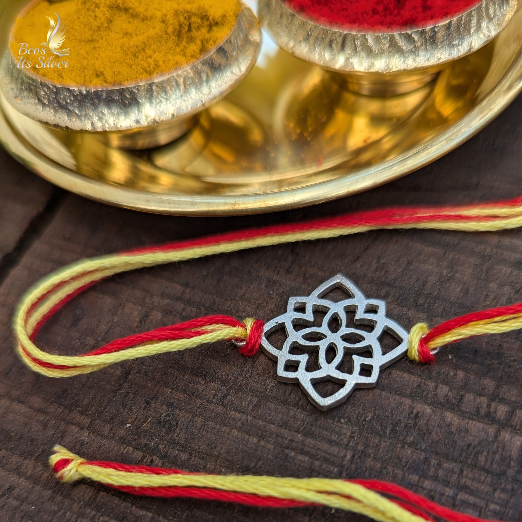 925 Silver Rangoli Rakhi-6284