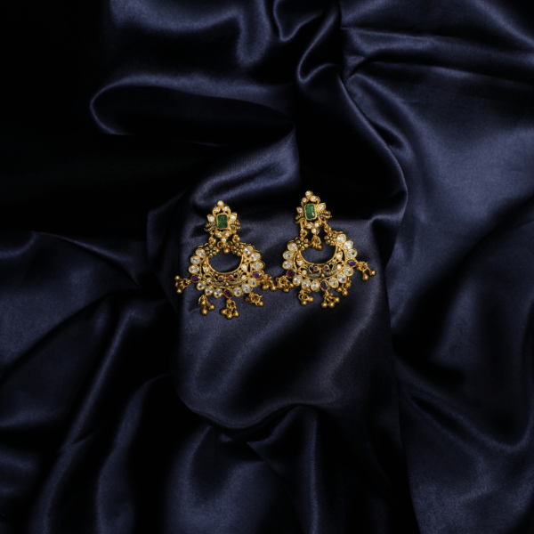 925 Silver Gold Plated Earring-0948