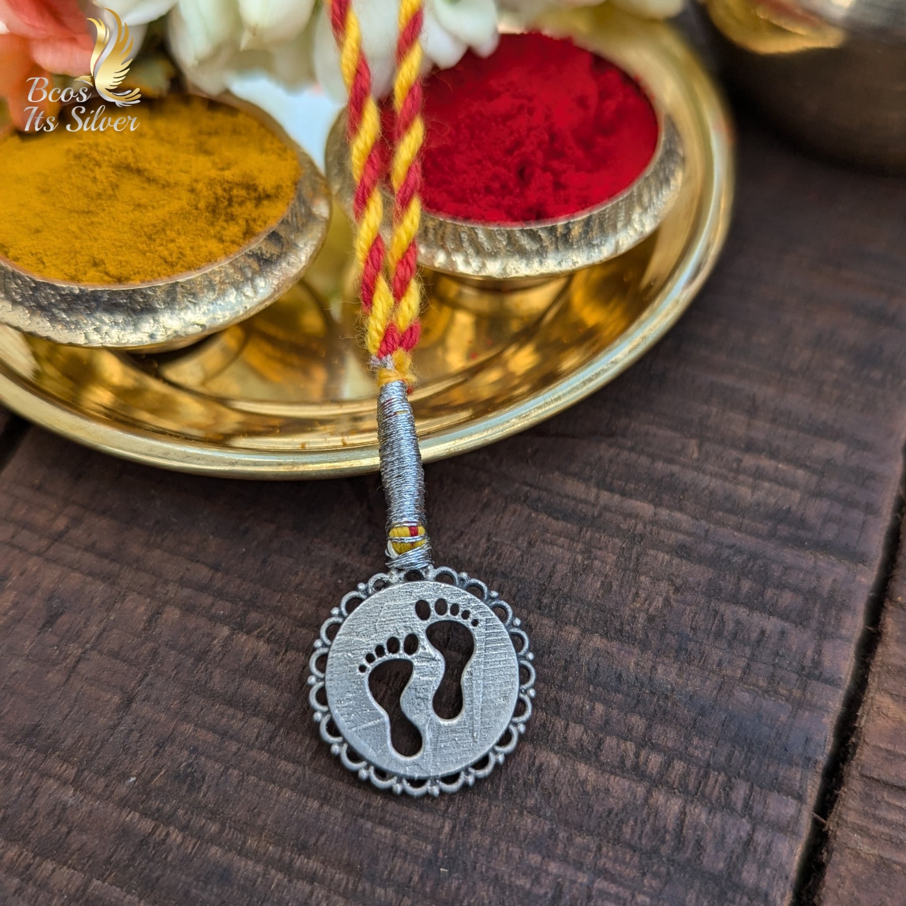 925 Silver Paatham Lumba Rakhi - 4324