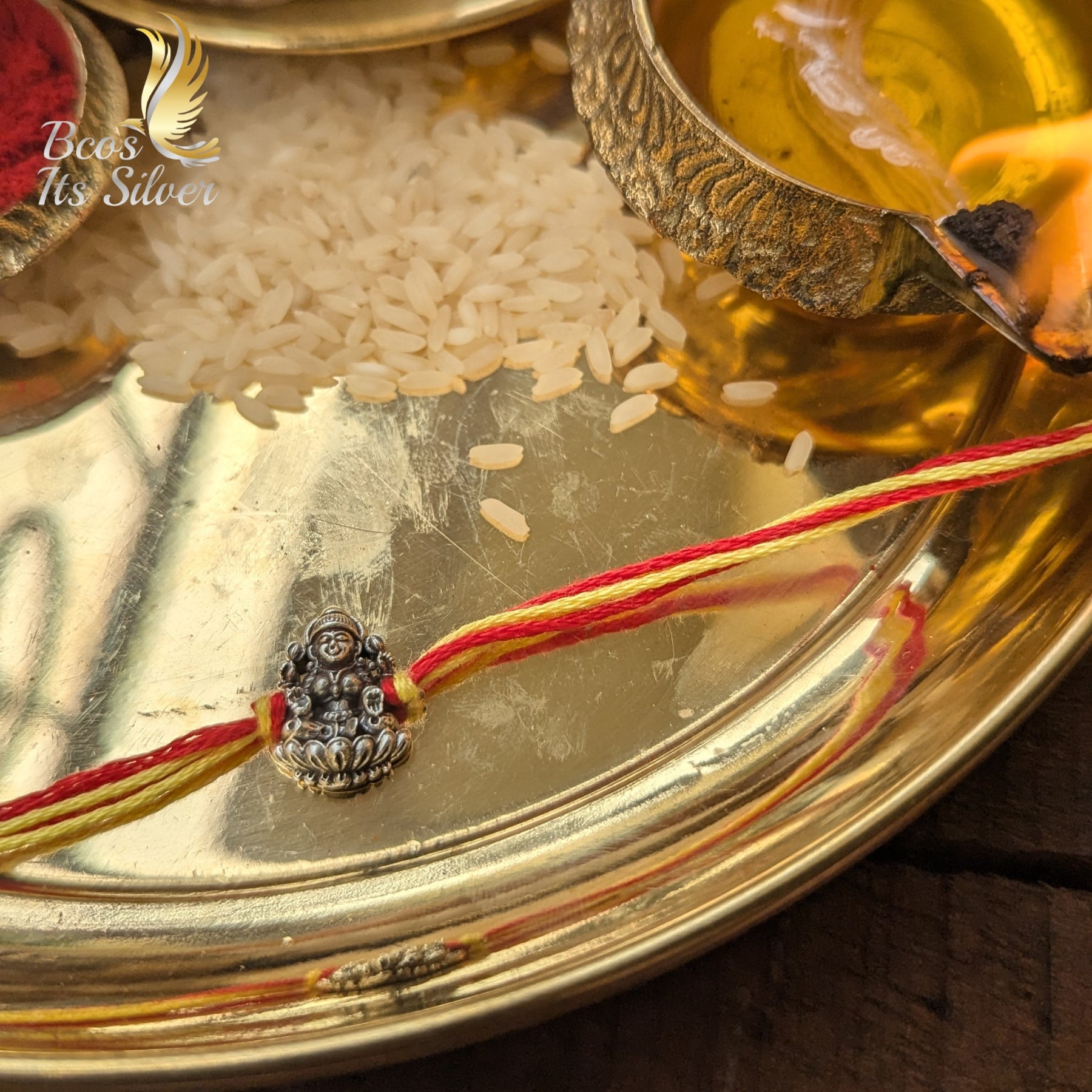 925 Silver Lakshmi Rakhi-6229