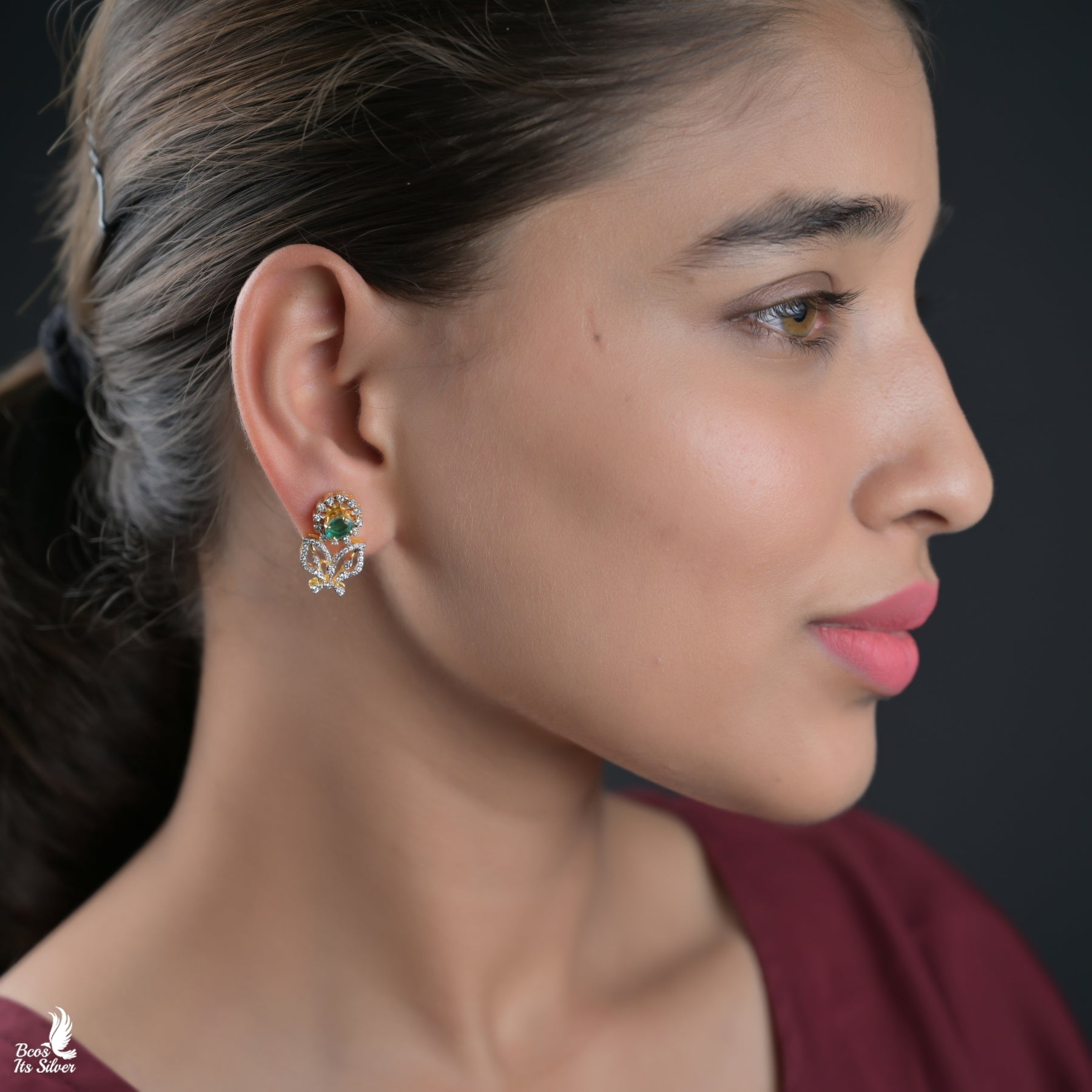 Theia Diamond look Jhumka - 6942 -( MADE TO ORDER )