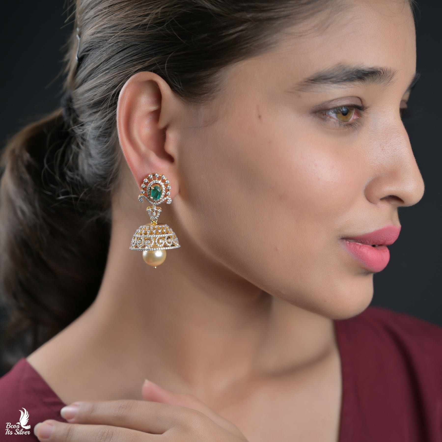 Theia Diamond look Jhumka - 7031