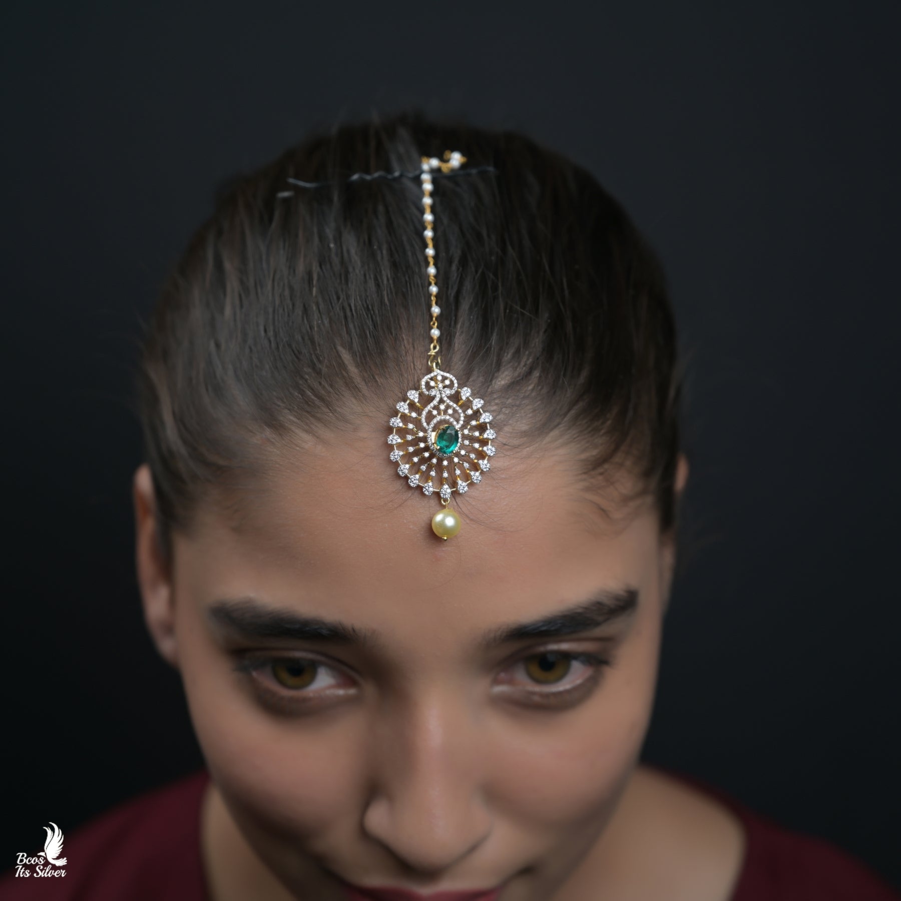 Theia Diamond Look Necklace with Earring - 7043 - ( MADE TO ORDER )