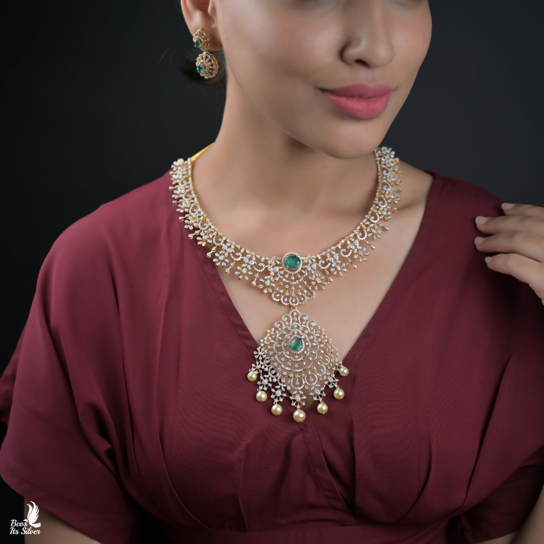 925 Silver Theia Diamond lookalike Haram - 7044