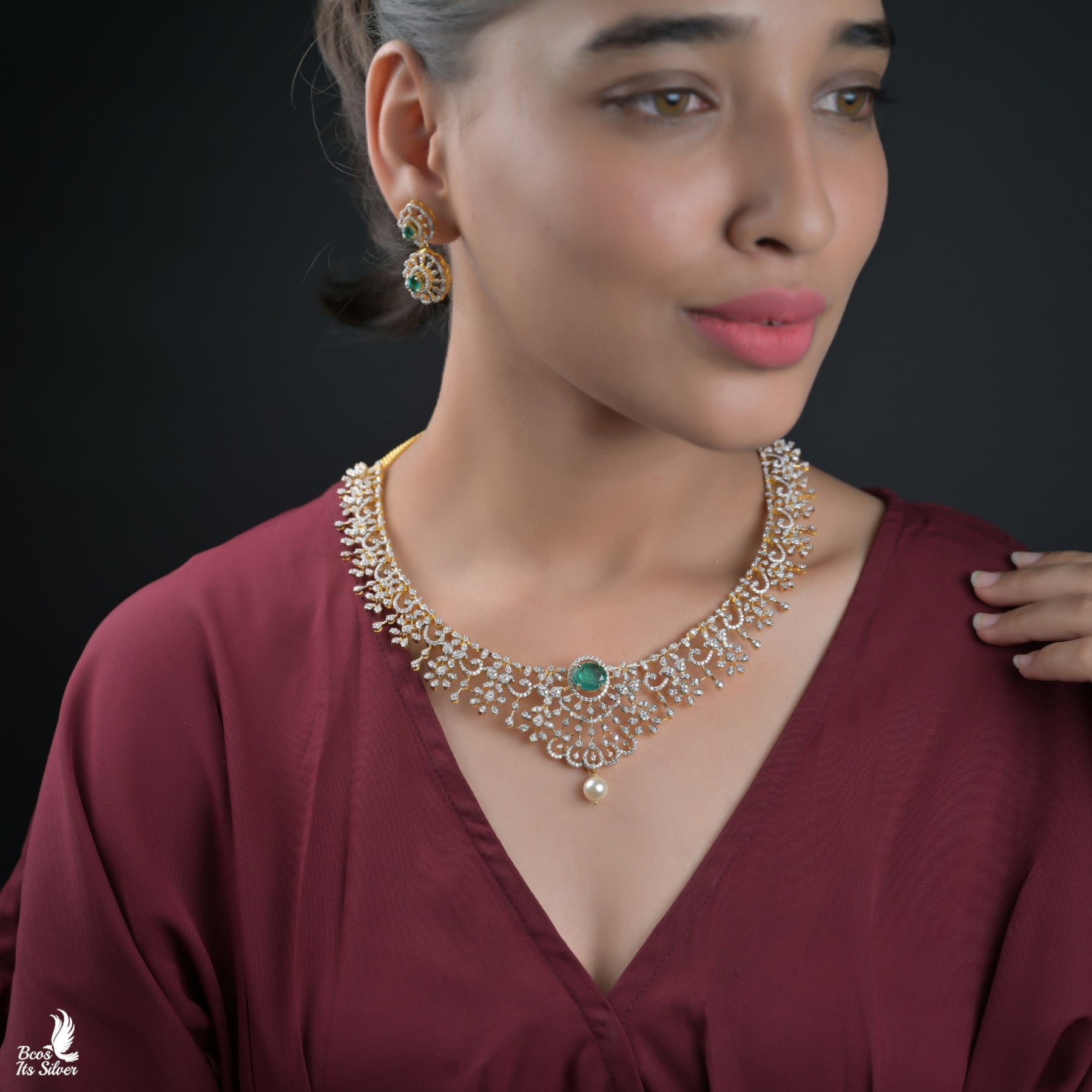 925 Silver Theia Diamond lookalike Haram - 7044