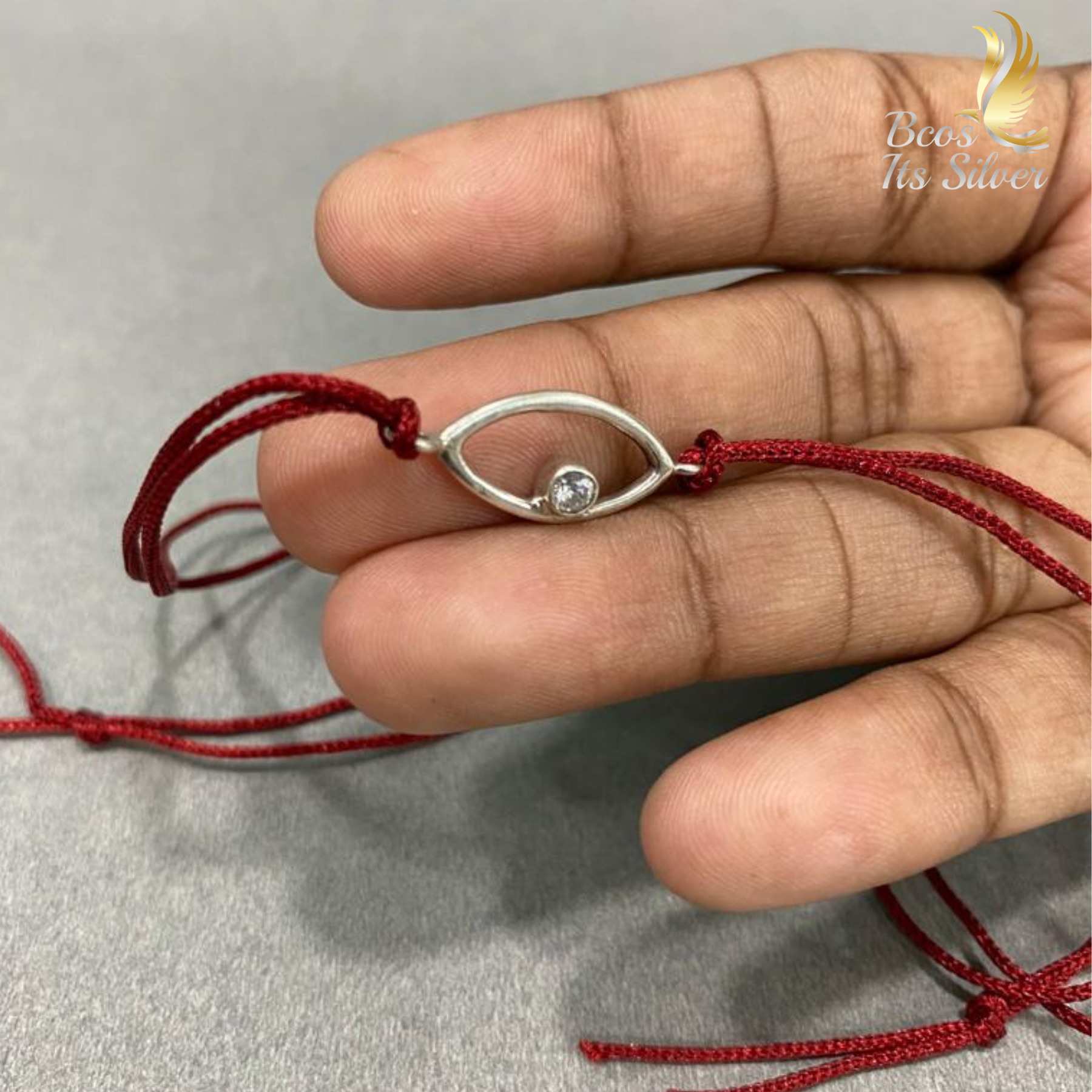 Eye Rakhi With White Stone - 6269