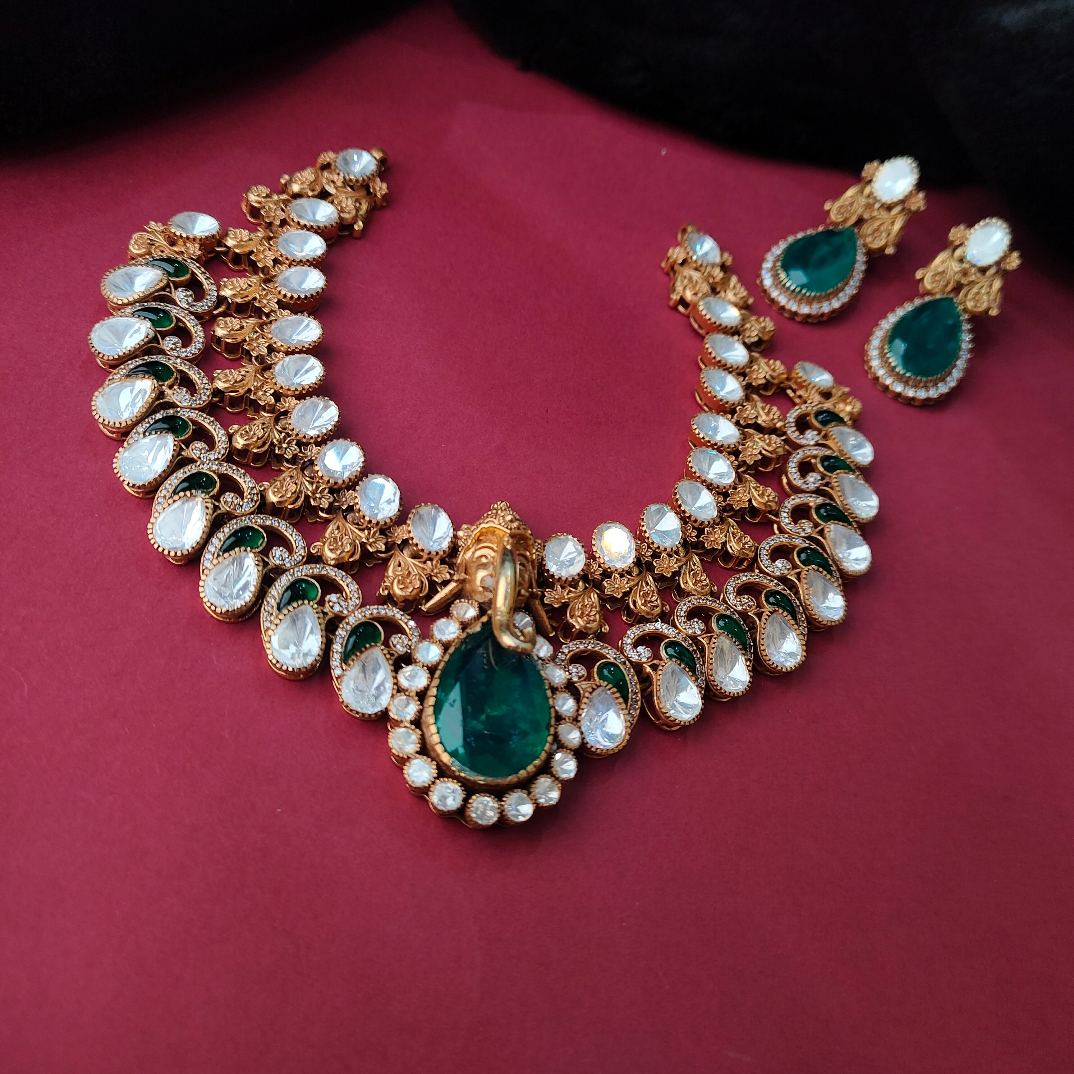 925 Silver Victorian Ganesha Necklace Set-5602