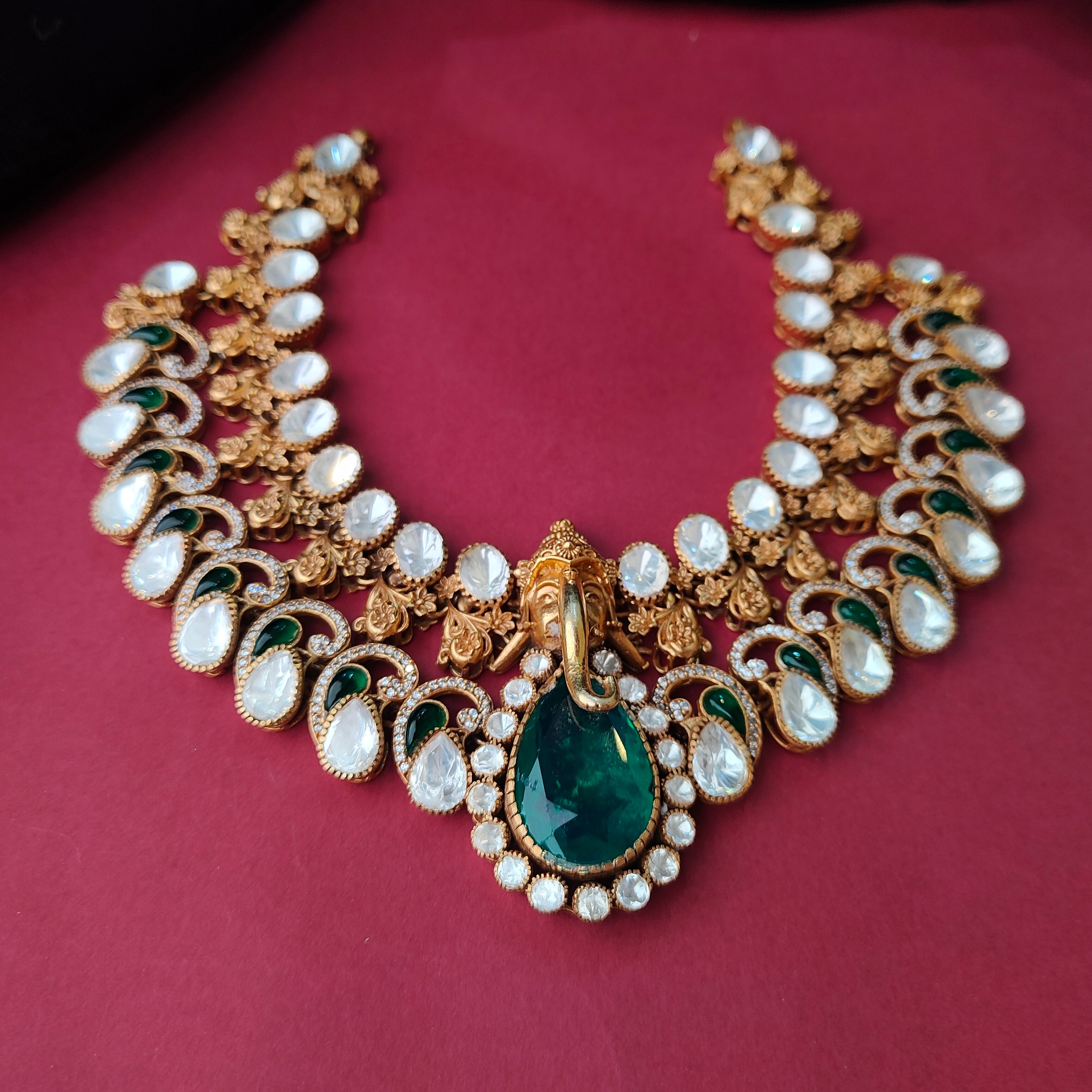 925 Silver Victorian Ganesha Necklace Set-5602