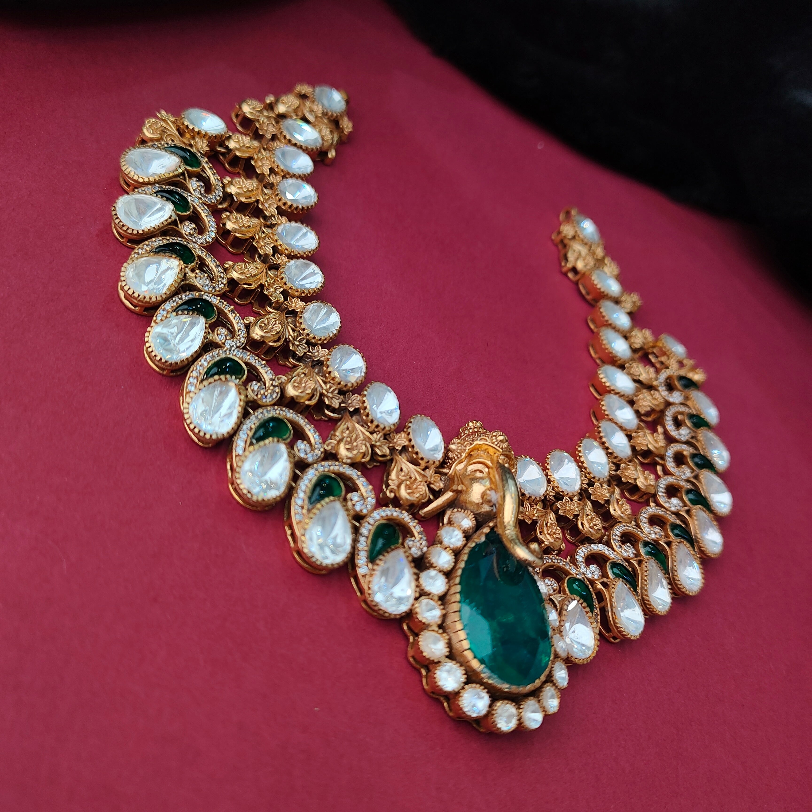 925 Silver Victorian Ganesha Necklace Set-5602