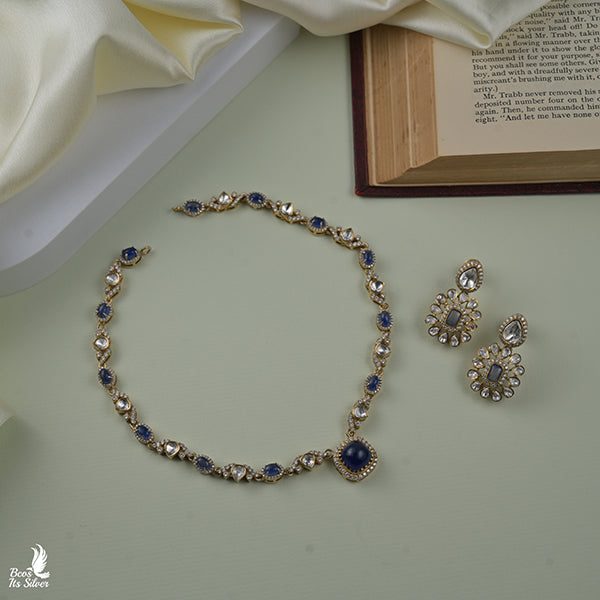 925 Silver Victorian Necklace with Earring-0918