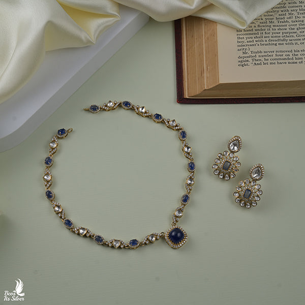 925 Silver Victorian Necklace with Earring-0918