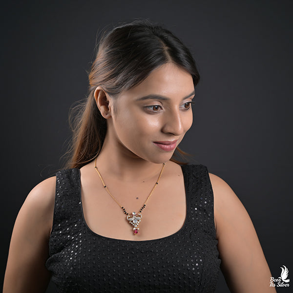 925 Silver Victorian Peacock Mangalsutra-1014