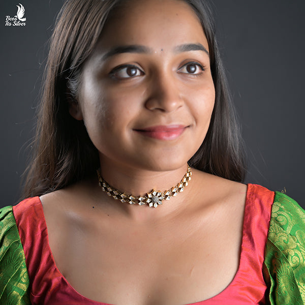 925 Silver Victorian CZ Choker-0481