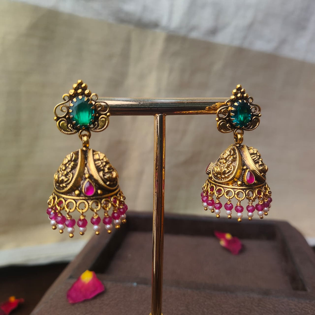 Pure Silver 92.5 Nakshi Jhumka - 0306