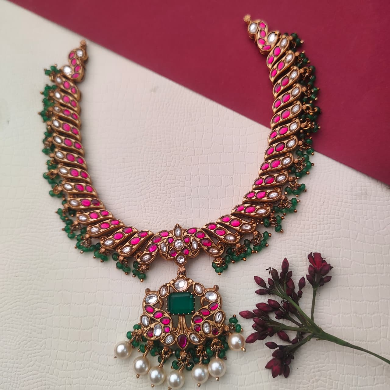 Pure Silver 92.5 Kundan Neckpiece - 0409