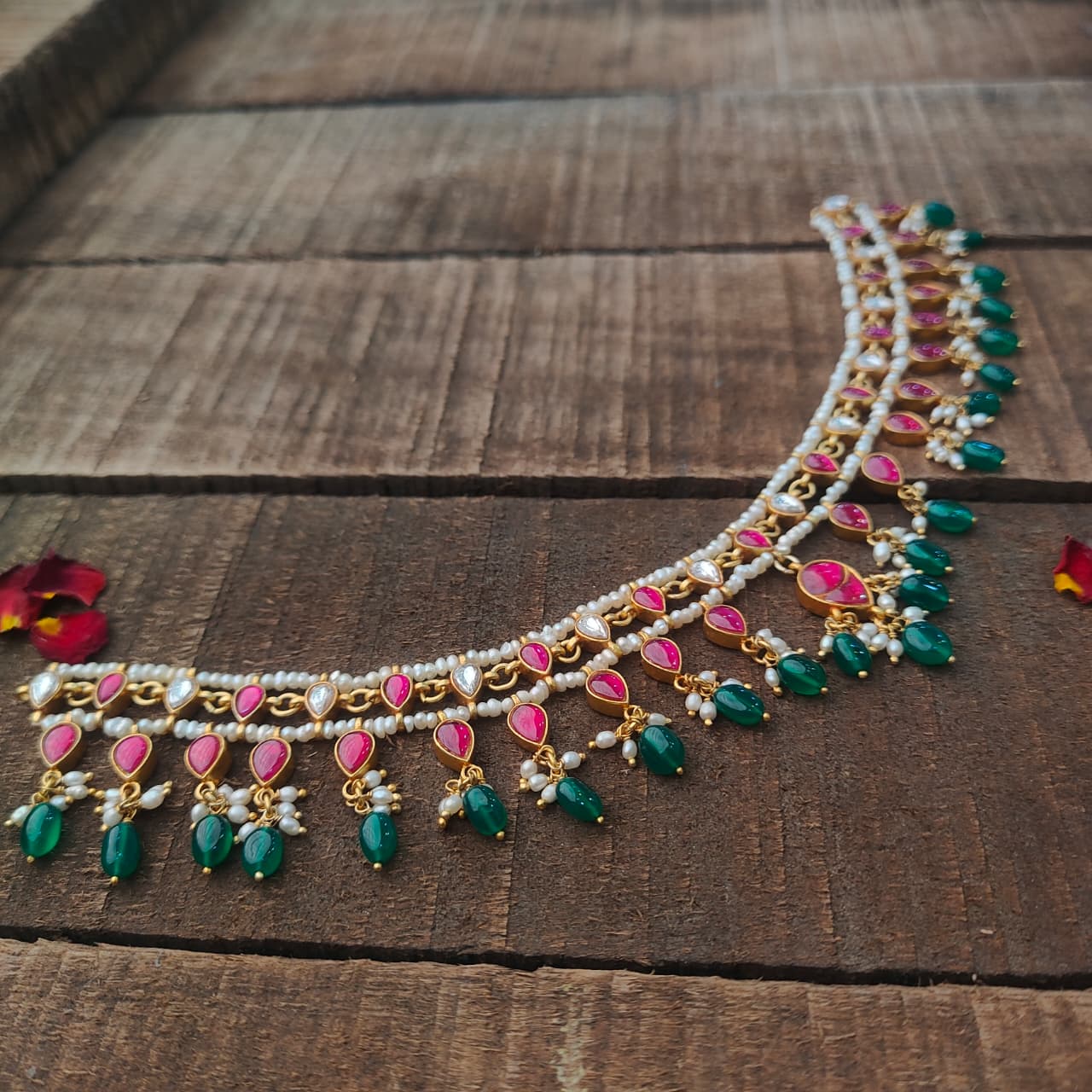 Pure Silver 92.5 Kundan Choker -0413