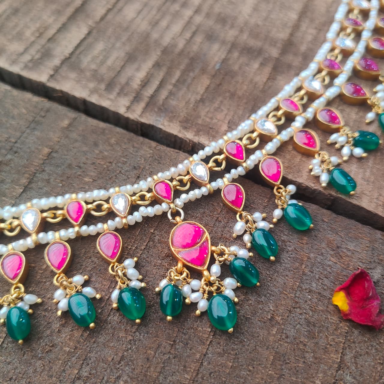 Pure Silver 92.5 Kundan Choker -0413