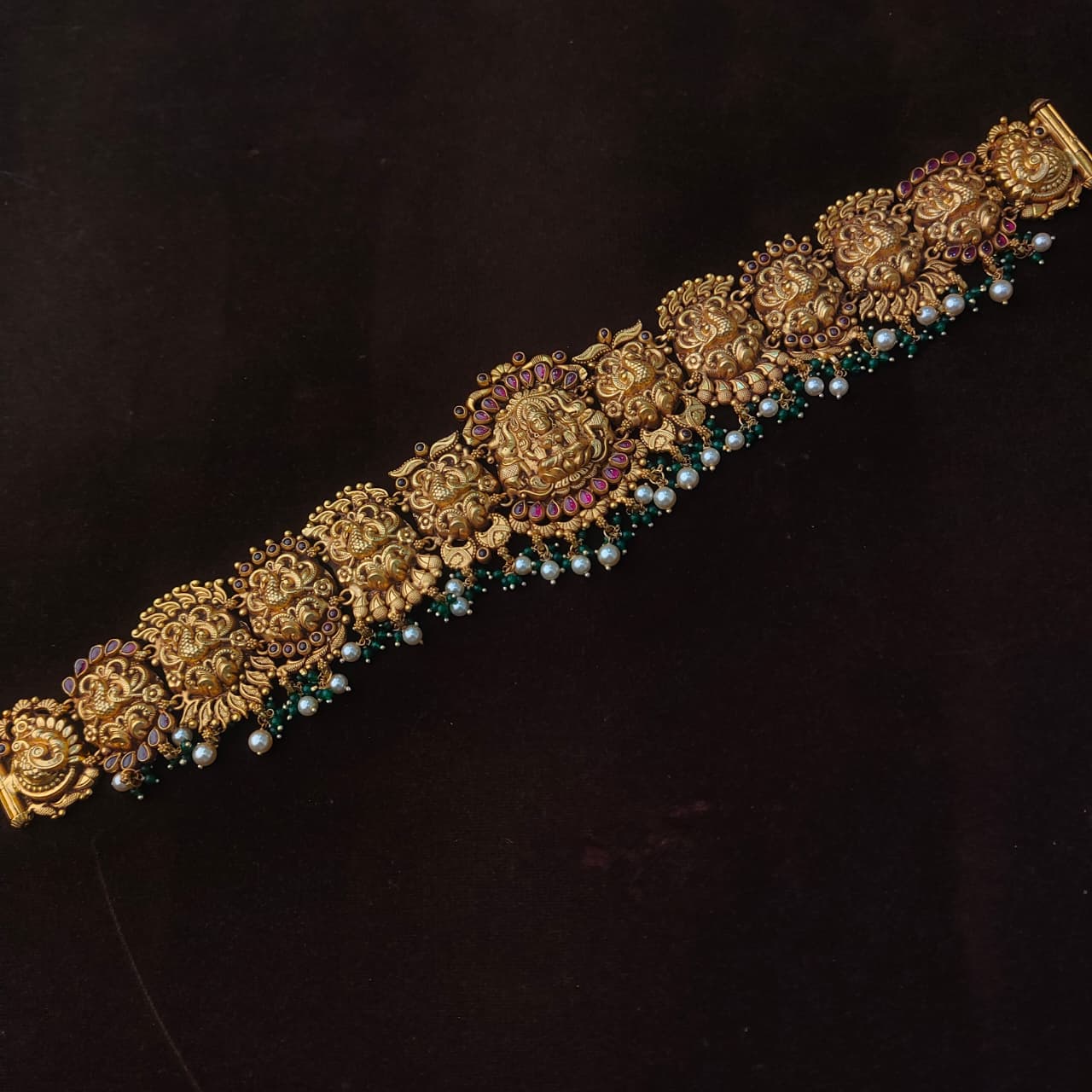 Pure Silver 92.5 Gold Plated Nakash Waist Belt - 0419