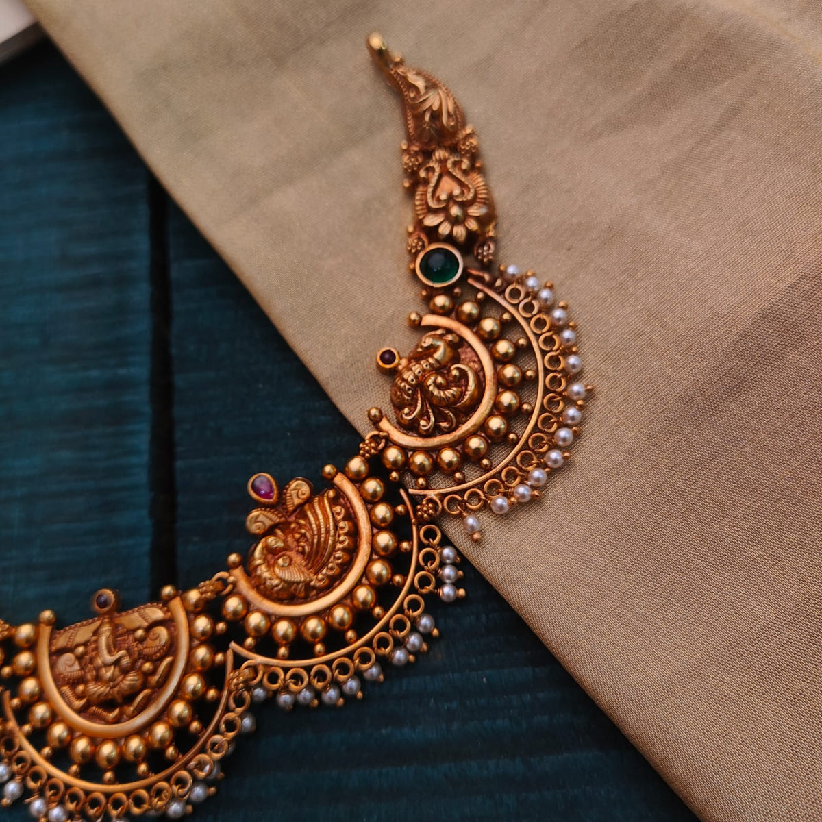 Silver Nakshi Necklace -0434