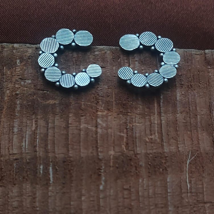 Silver 92.5 Oxidized Earring-0254