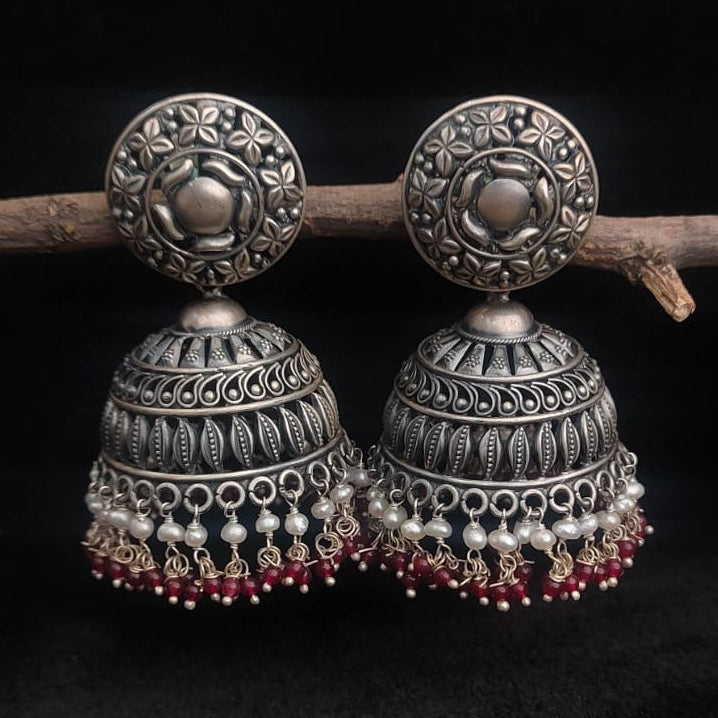 Silver 92.5 Oxidized Jhumka -0260