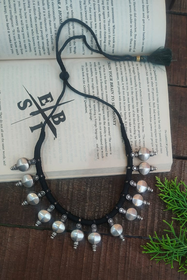 Silver 92.5 Oxidized Necklace -0281
