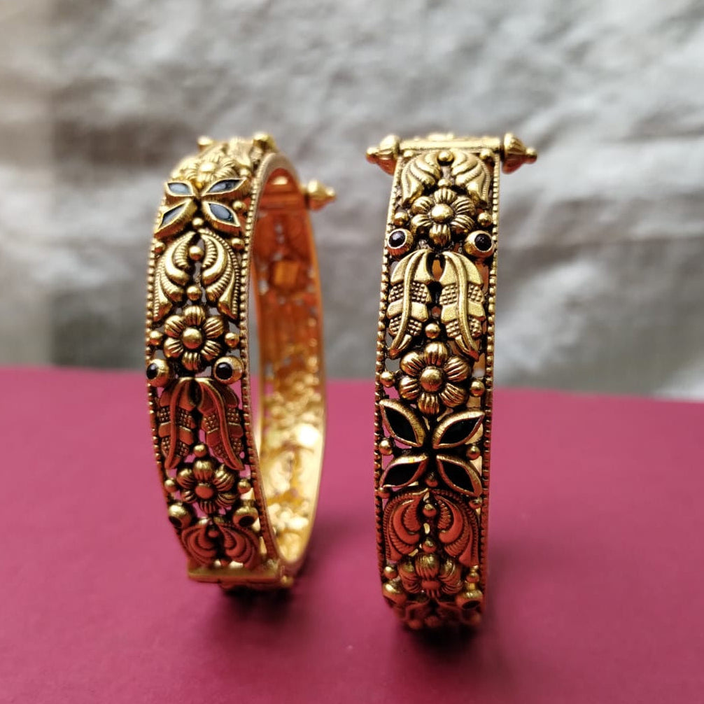 Silver 92.5 Gold Plated Bangles-0298