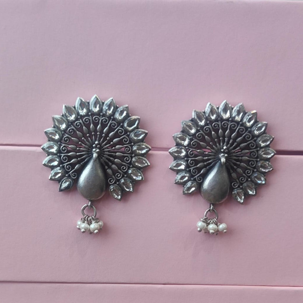 Silver 92.5 Oxidized Earring-0248