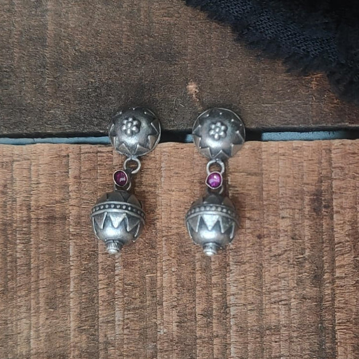 Silver 92.5 Oxidized Earring-0261