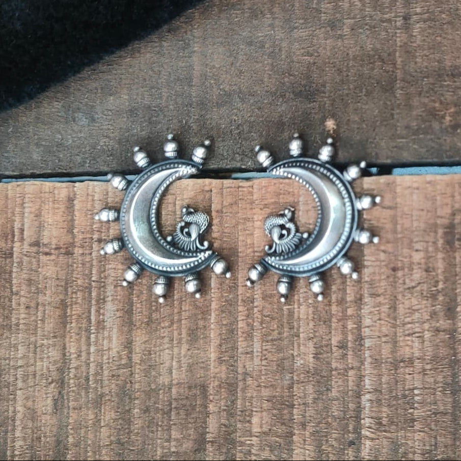 Silver 92.5 Oxidized Earring-0251
