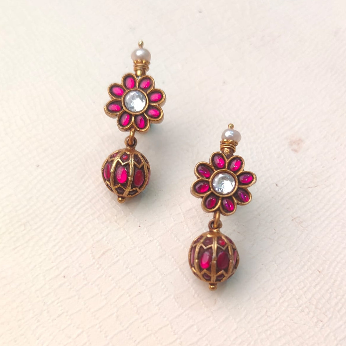 Silver 925 Kundan Earring-2091