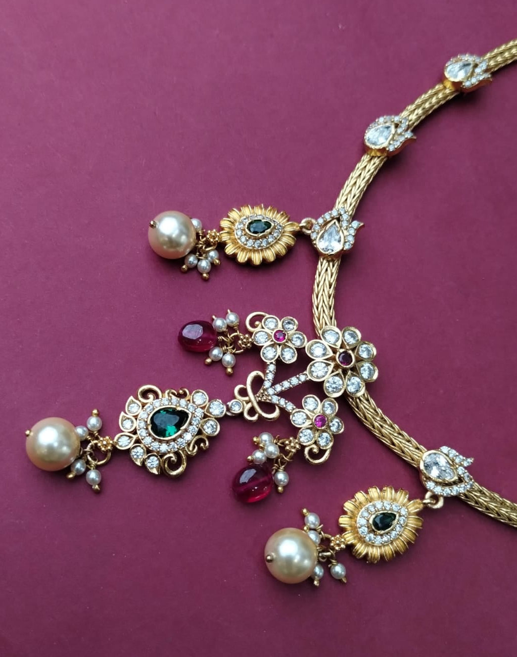 Silver 92.5 Necklace With Earring-2157