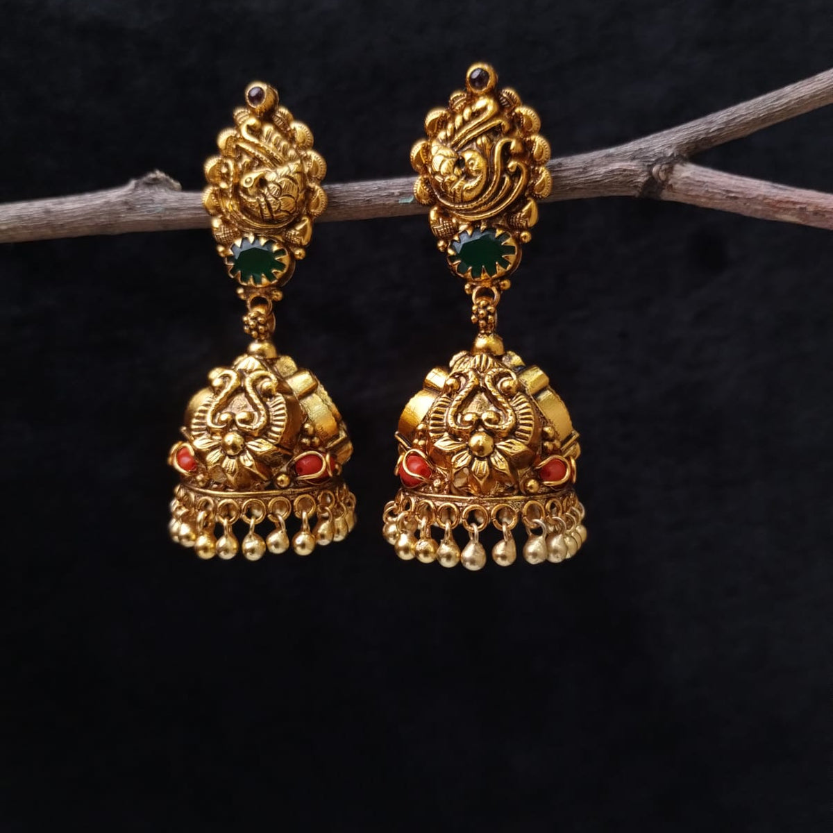 Silver 92.5 Nakshi Jhumka-0320