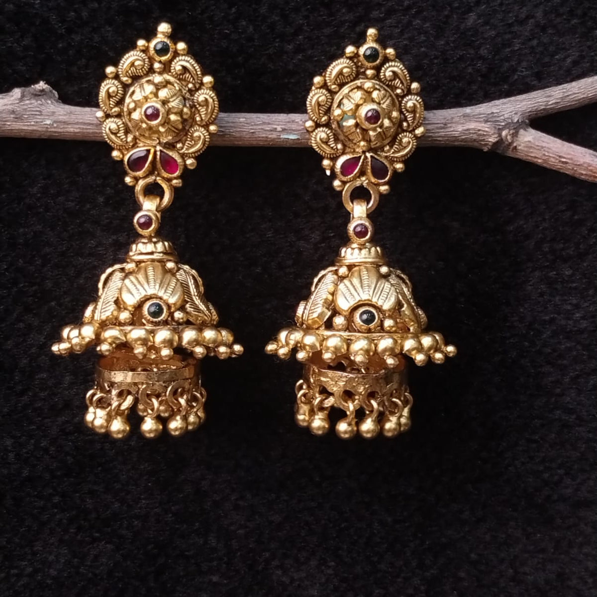 Silver 92.5 Nakshi Jhumka-0317