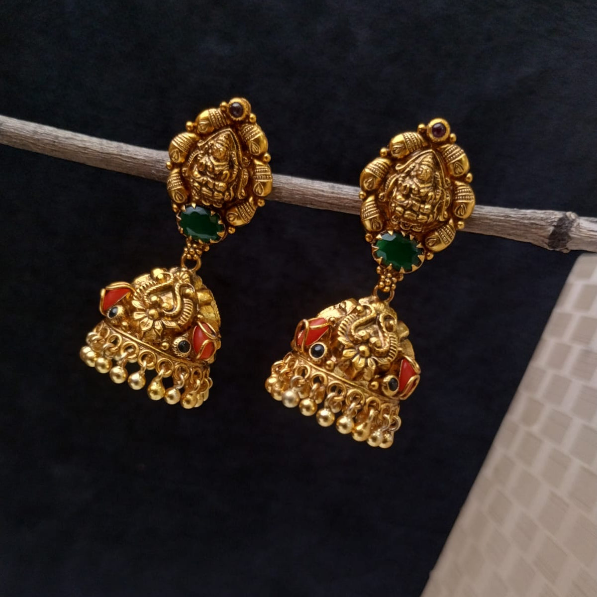 Silver 92.5 Nakshi Jhumka-0318