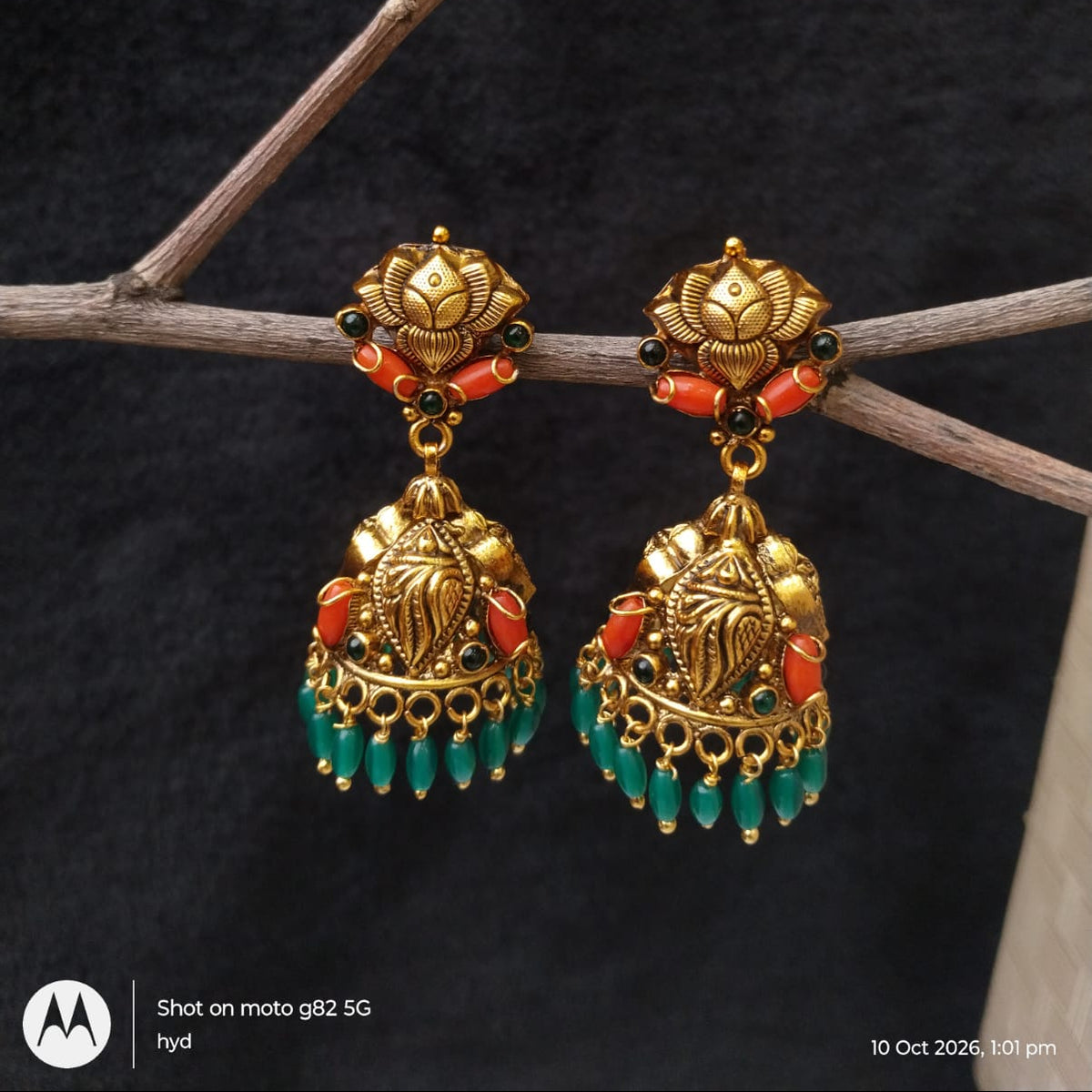 Silver 92.5 Nakshi Jhumka-0319