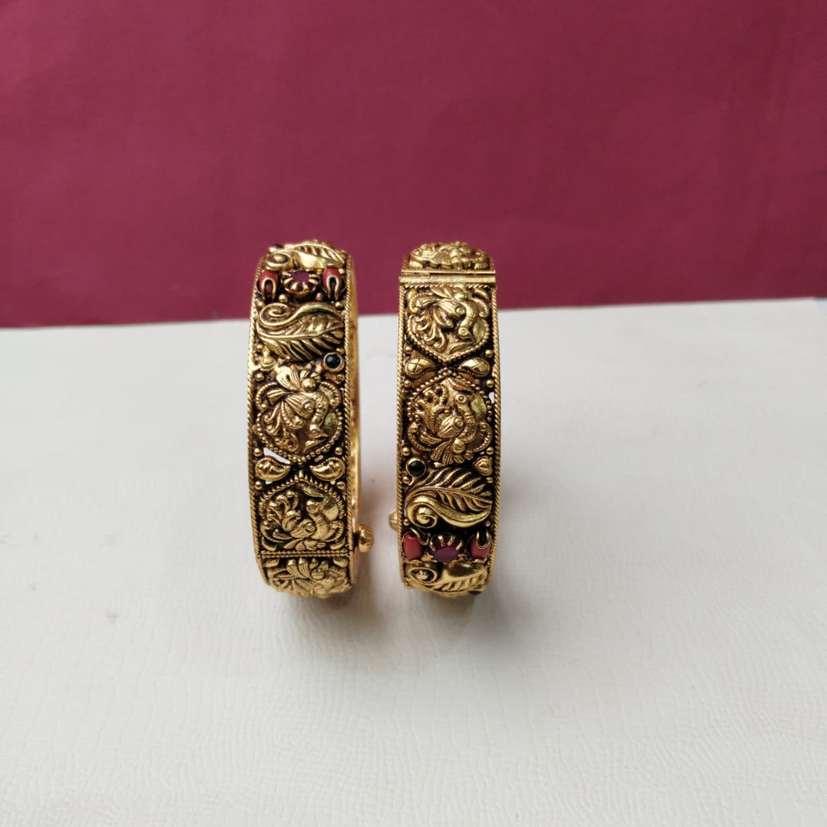 Silver 92.5 Gold Plated Bangles-0299