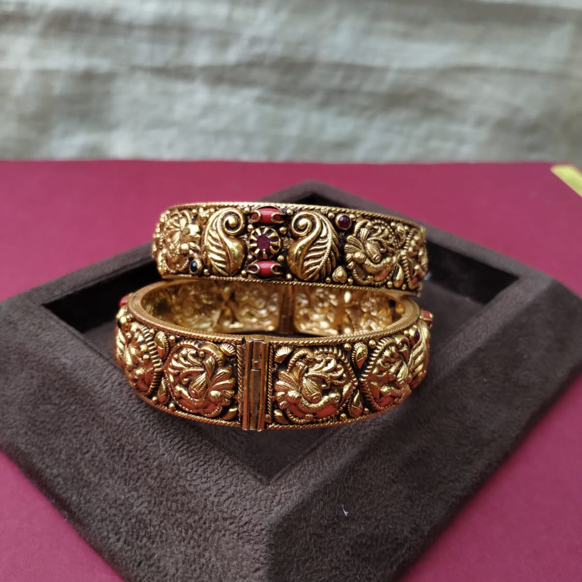 Silver 92.5 Gold Plated Bangles-0299