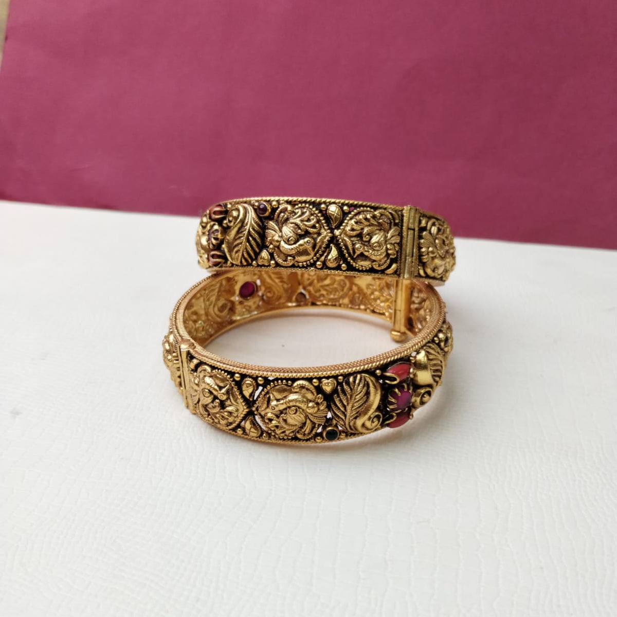 Silver 92.5 Gold Plated Bangles-0299
