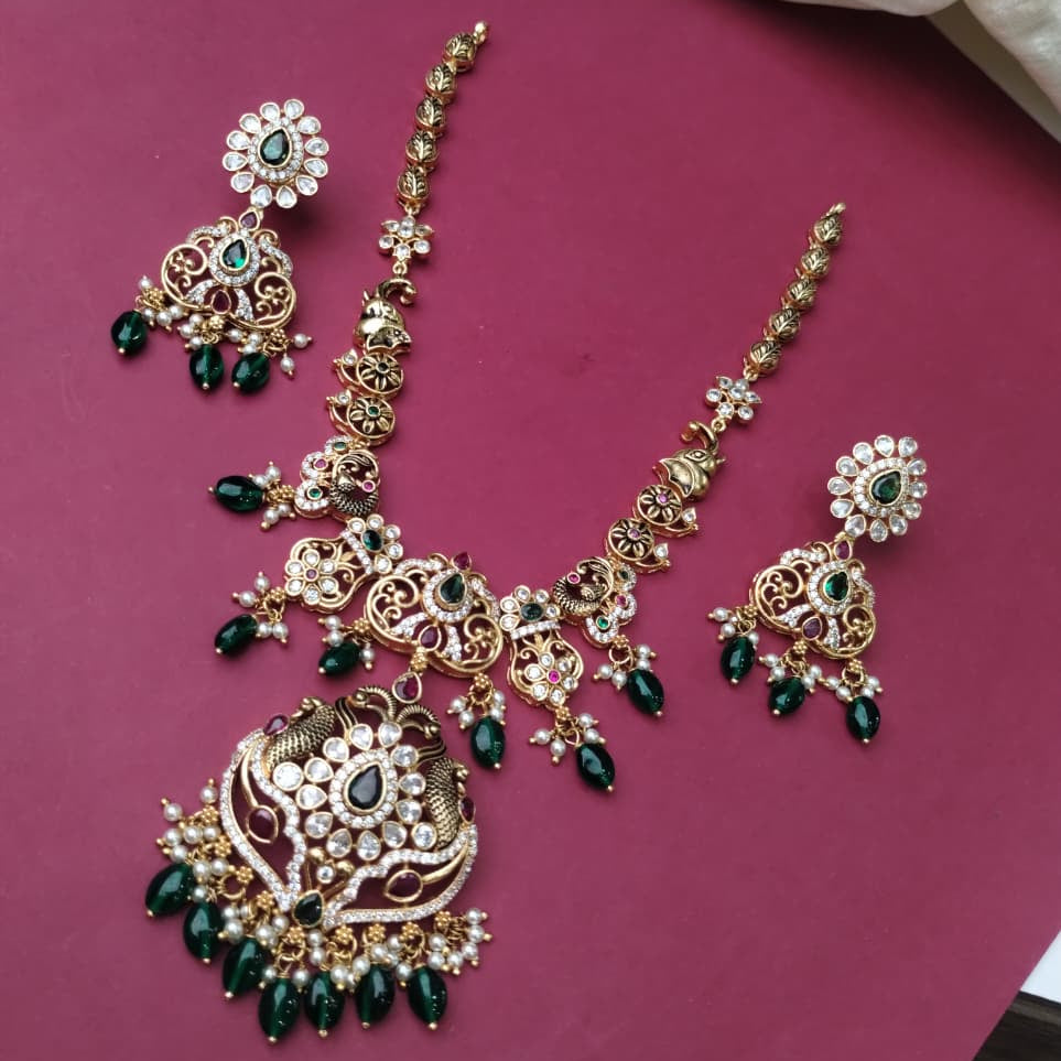 Silver 92.5 Stone Necklace-2060