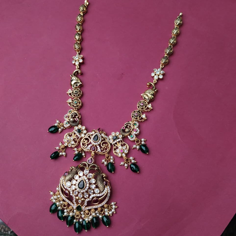 Silver 92.5 Stone Necklace-2060