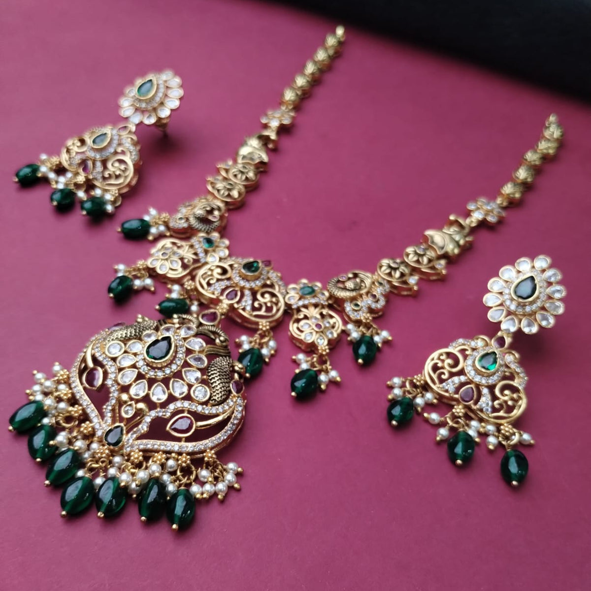 Silver 92.5 Stone Necklace-2060