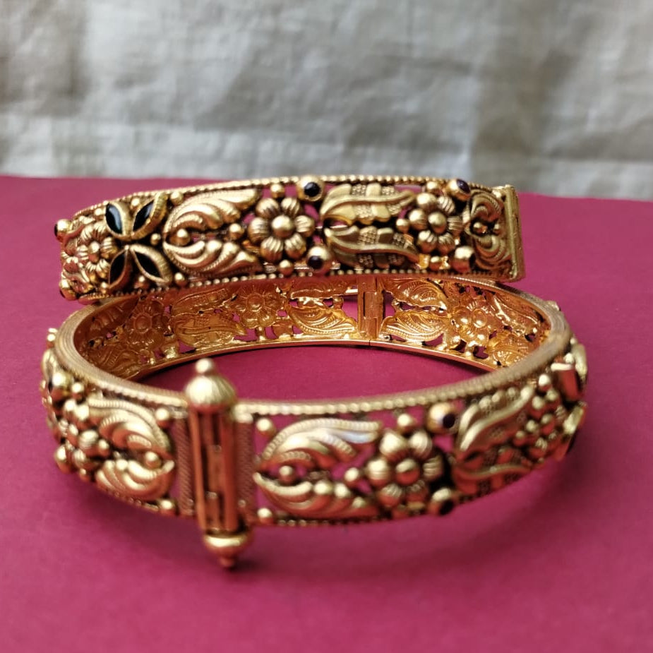 Silver 92.5 Gold Plated Bangles-0298