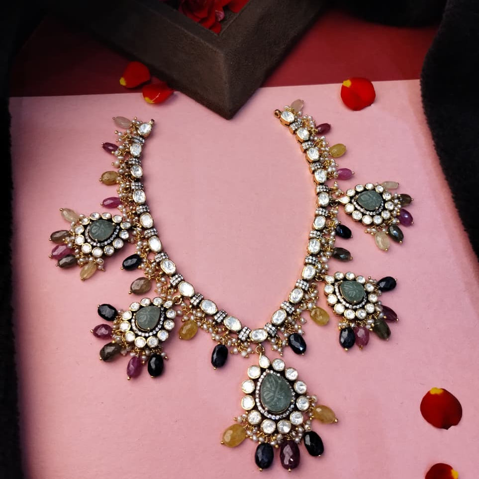Silver 92.5 Necklace With Earring-2142