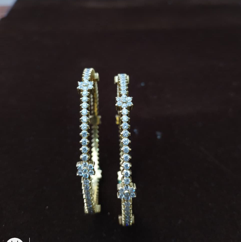 Silver 92.5 Diamond Look Bangles -2042